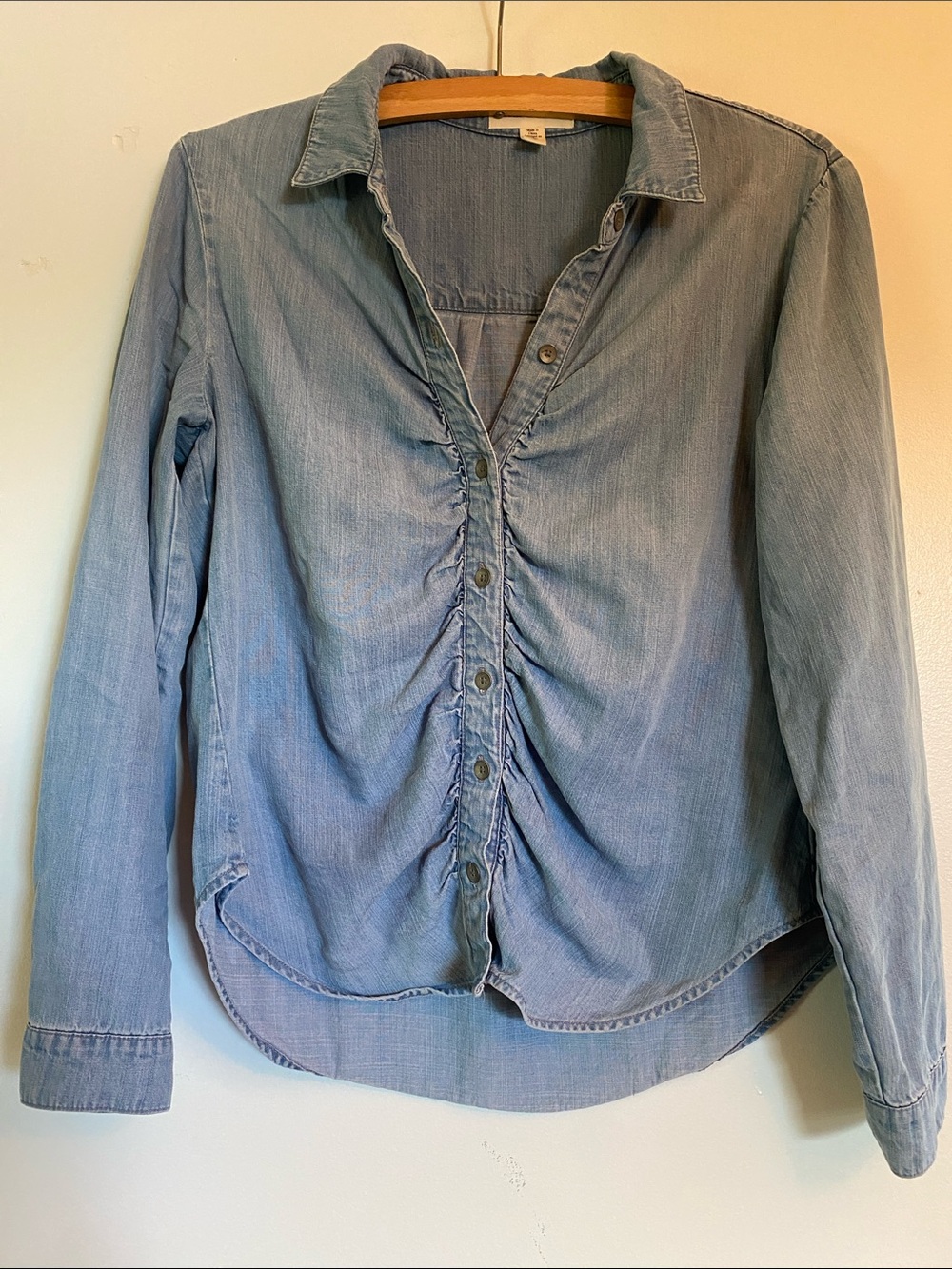2 For $50 - Cloth & Stone Light Blue Ruched Button-Down Shirt